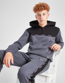 EA7 Emporio Armani Tape Hoodie mit Viertelreißverschluss Kinder