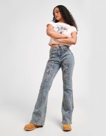 Ed Hardy Floral Cross Flare Jeans