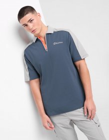 Red Run Activewear Zip Polo Shirt