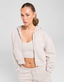 New Balance Script Crop Full Zip Hoodie
