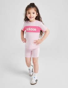 adidas Girls' Linear T-Shirt/Shorts Set Infant