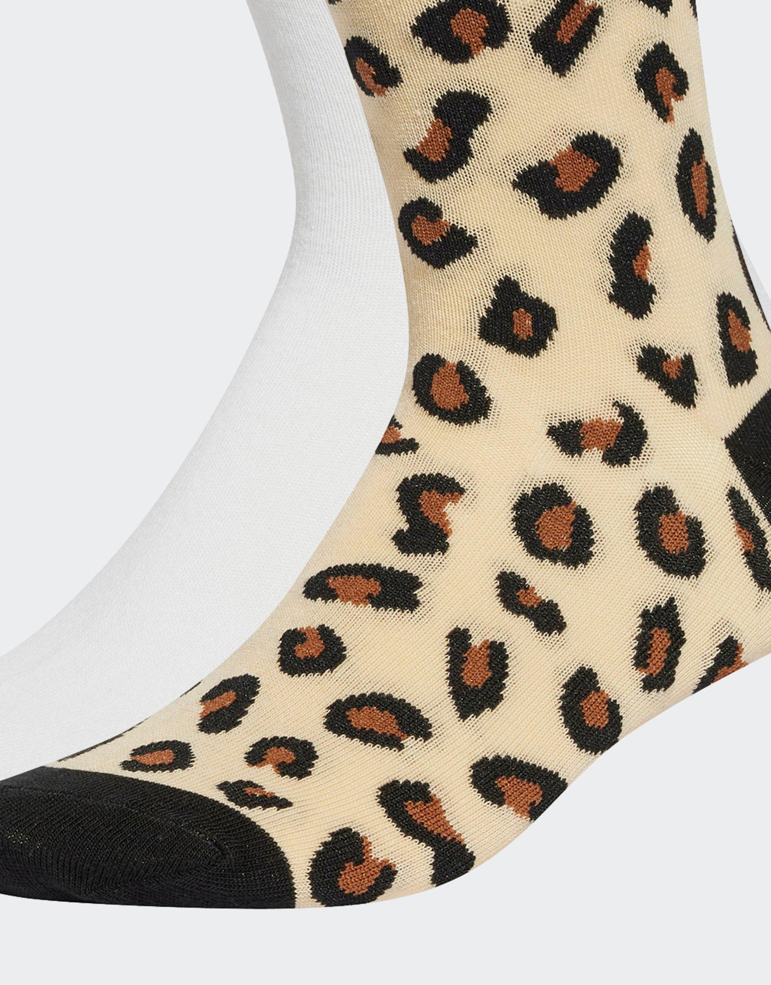 adidas Leopard Crew Socken, 2 Paar Leopard Print