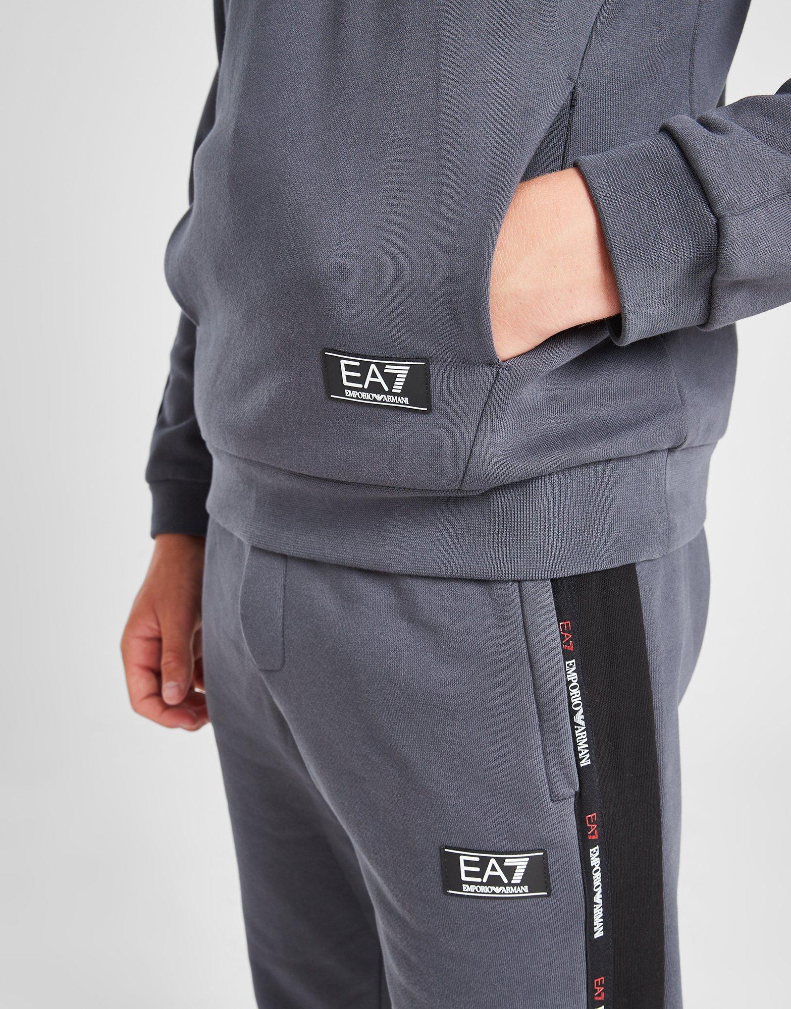 EA7 Emporio Armani Tape Hoodie mit Viertelreißverschluss Kinder