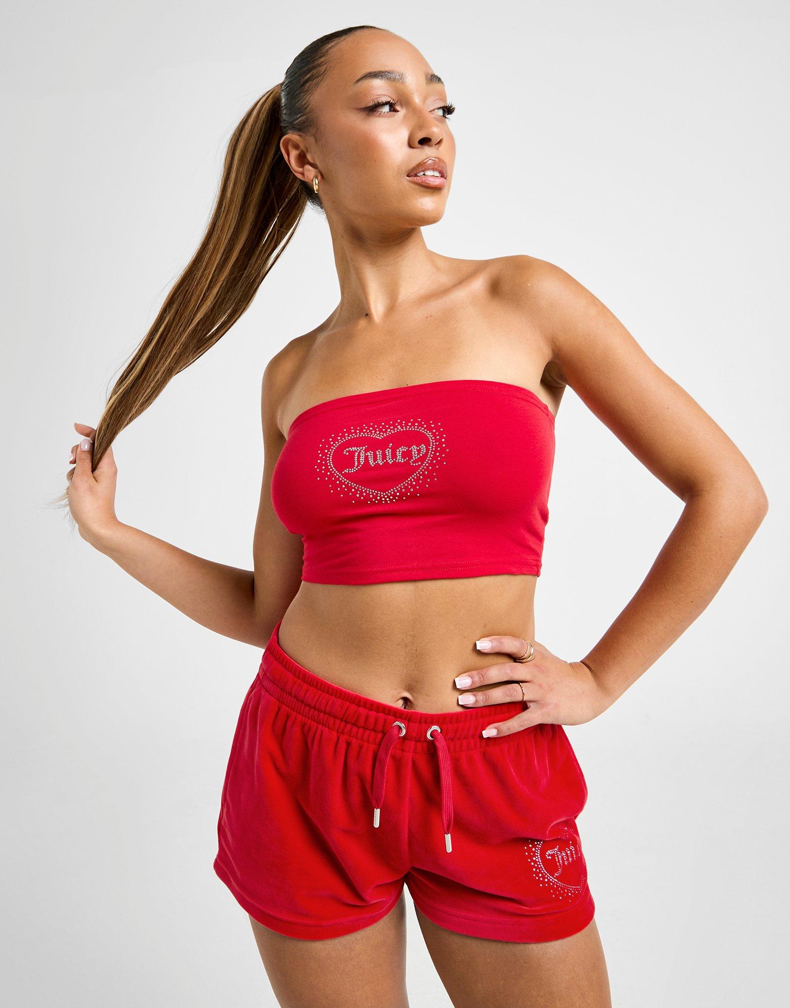 JUICY COUTURE Diamante Heart Logo Bandeau Top