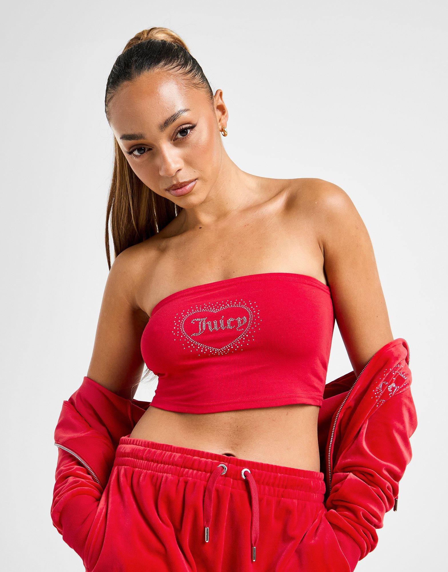 JUICY COUTURE Diamante Heart Logo Bandeau Top