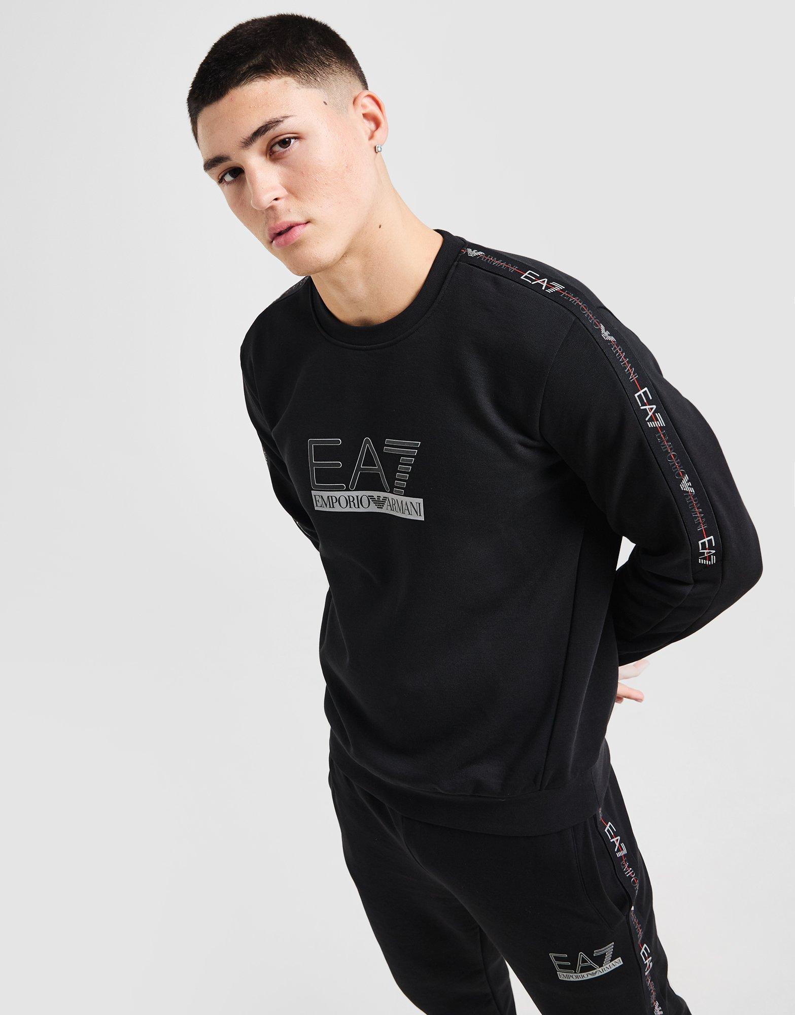 EA7 Emporio Armani Tape Large Logo Crew Sweatshirt