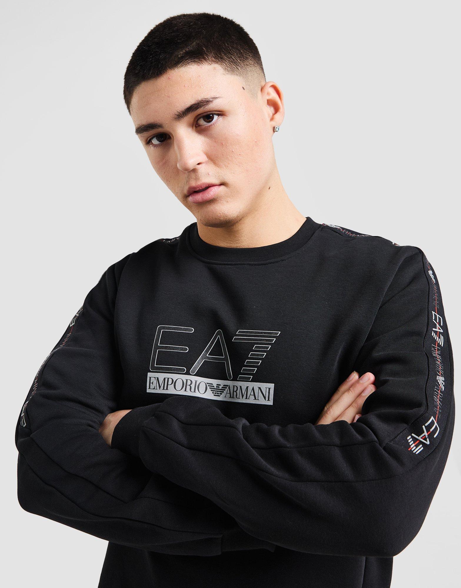 EA7 Emporio Armani Tape Large Logo Crew Sweatshirt