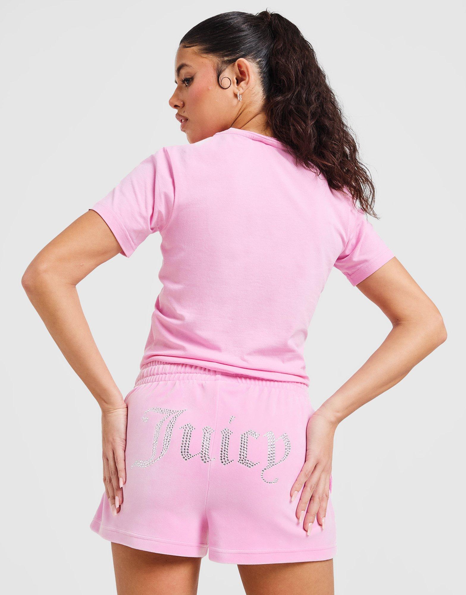 JUICY COUTURE Diamante Heart Logo Shorts