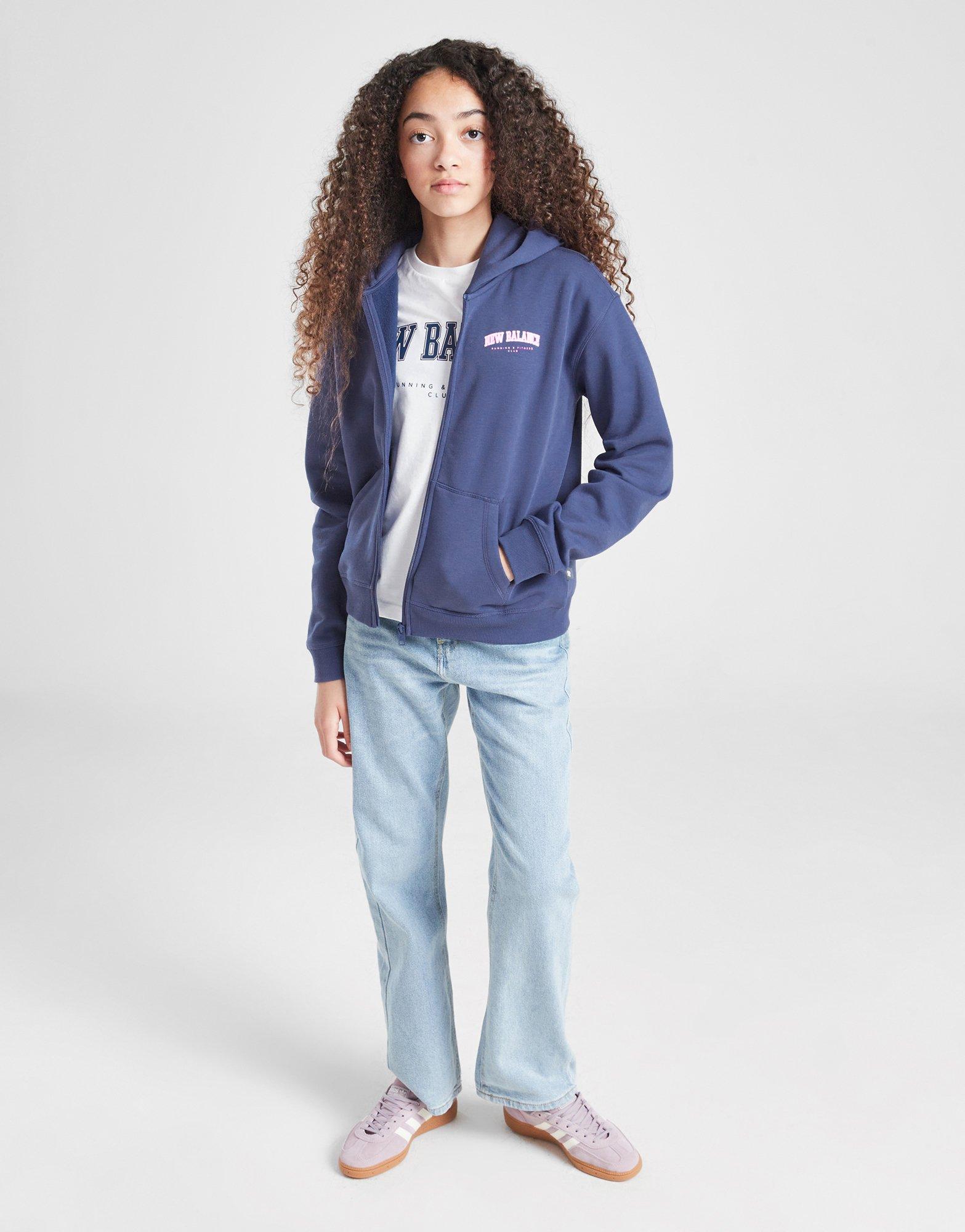 New Balance Girls\' Arch Logo Full Zip Hoodie Kinder
