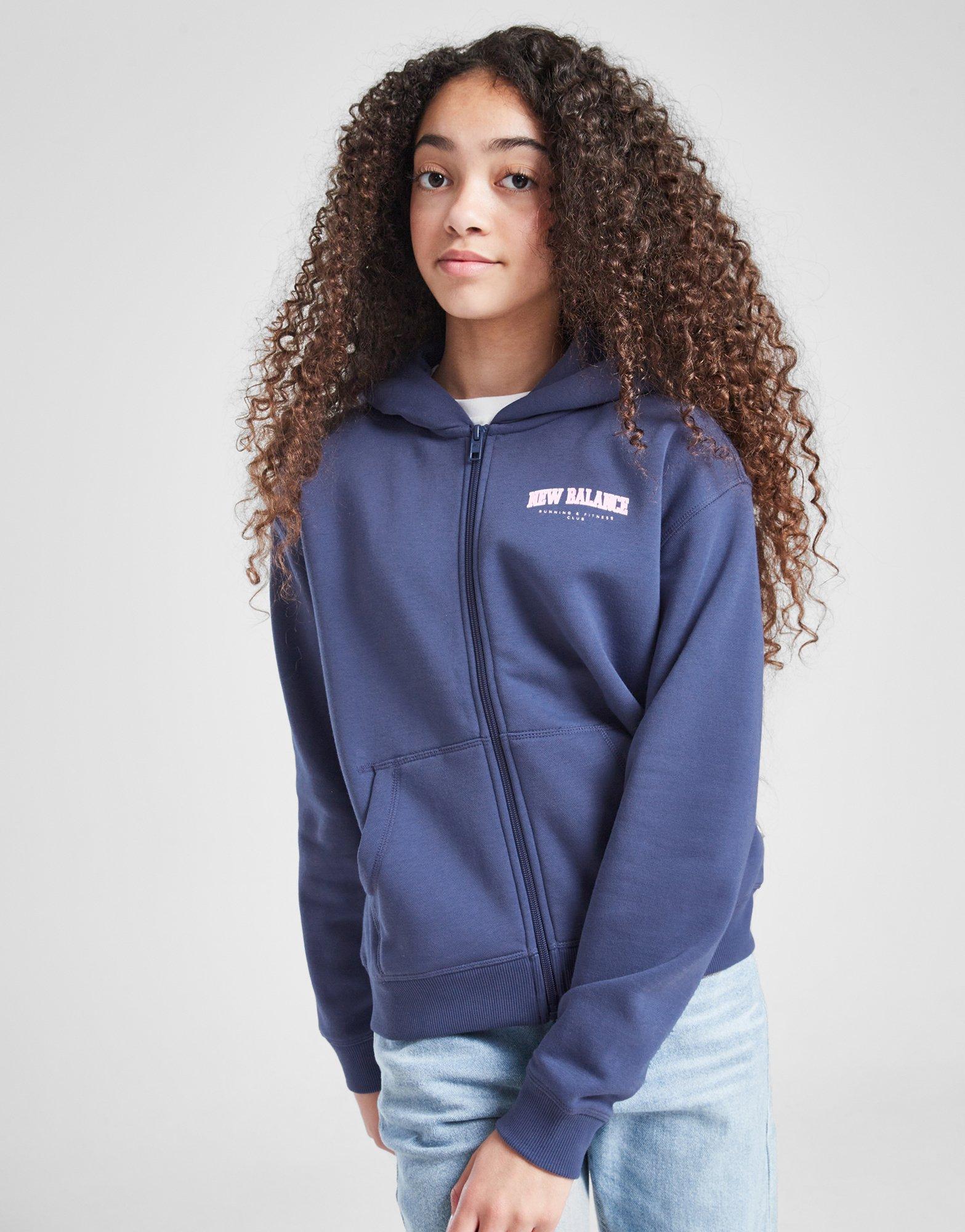 New Balance Girls\' Arch Logo Full Zip Hoodie Kinder