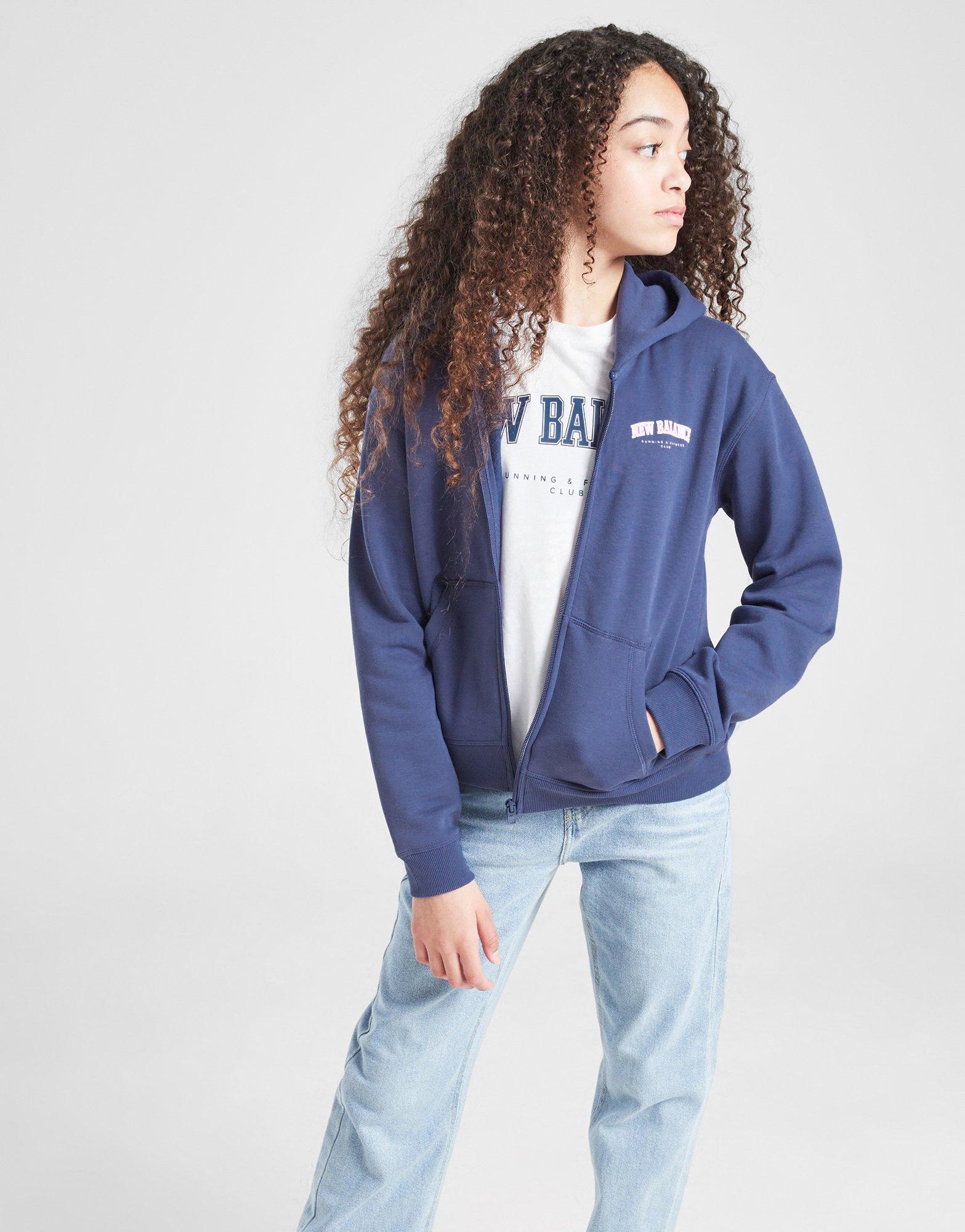 New Balance Girls\' Arch Logo Full Zip Hoodie Kinder