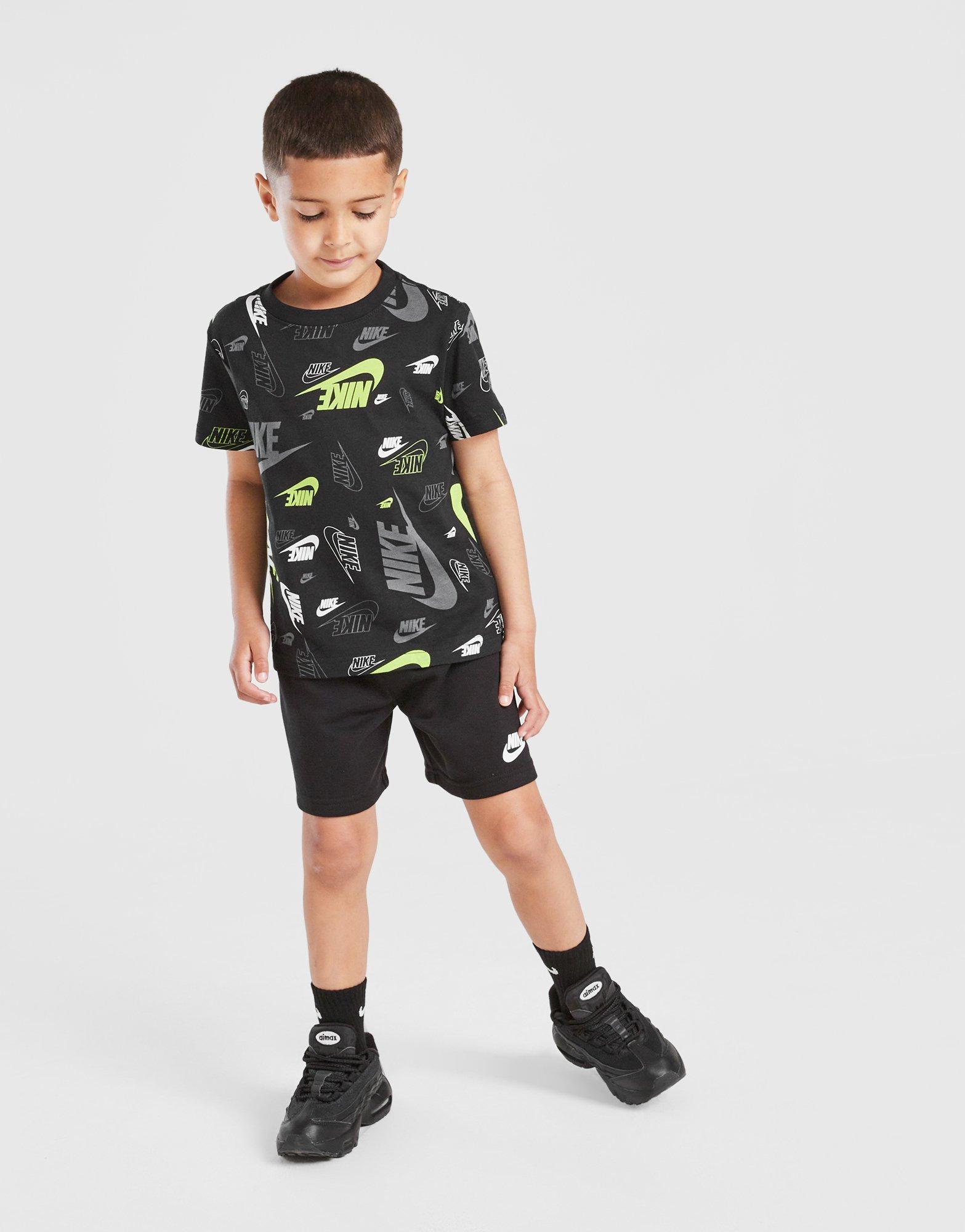 Nike All Over Print Crew T-Shirt/Shorts Set Kleinkinder