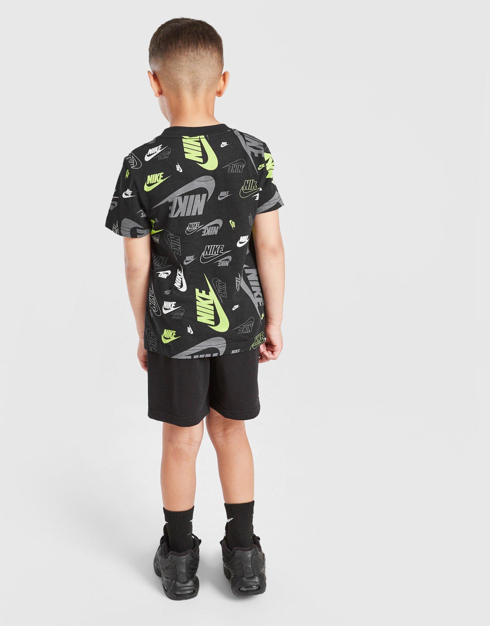 Nike All Over Print Crew T-Shirt/Shorts Set Kleinkinder