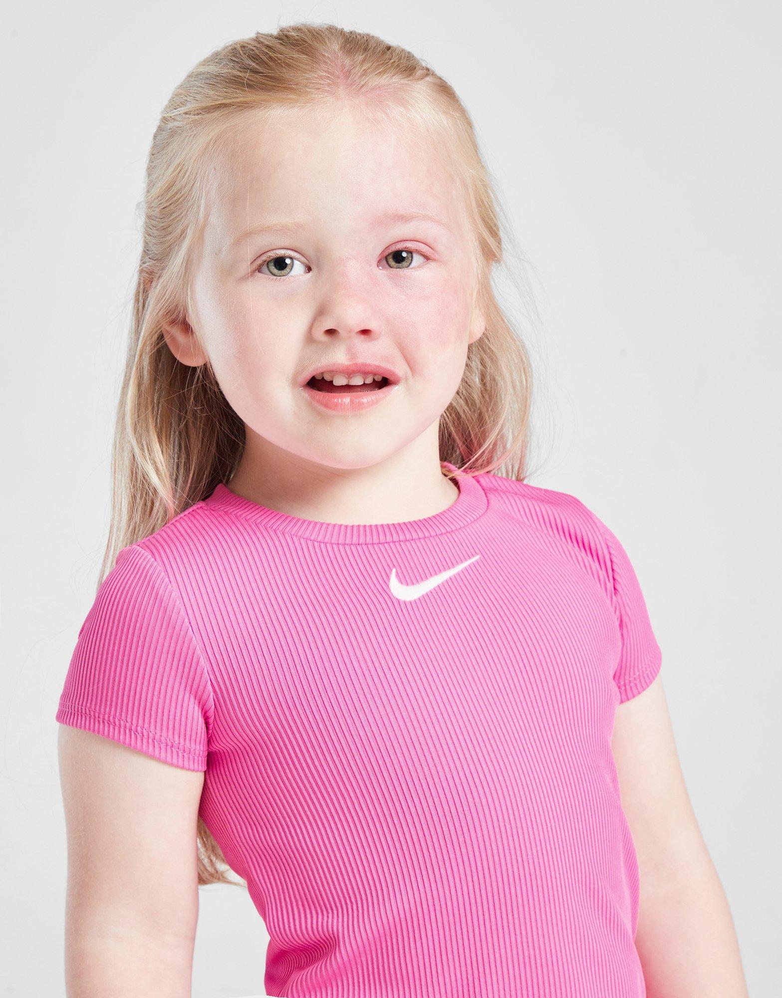 Nike Girls\' Ribbed Crew T-Shirt/Shorts Set Infant