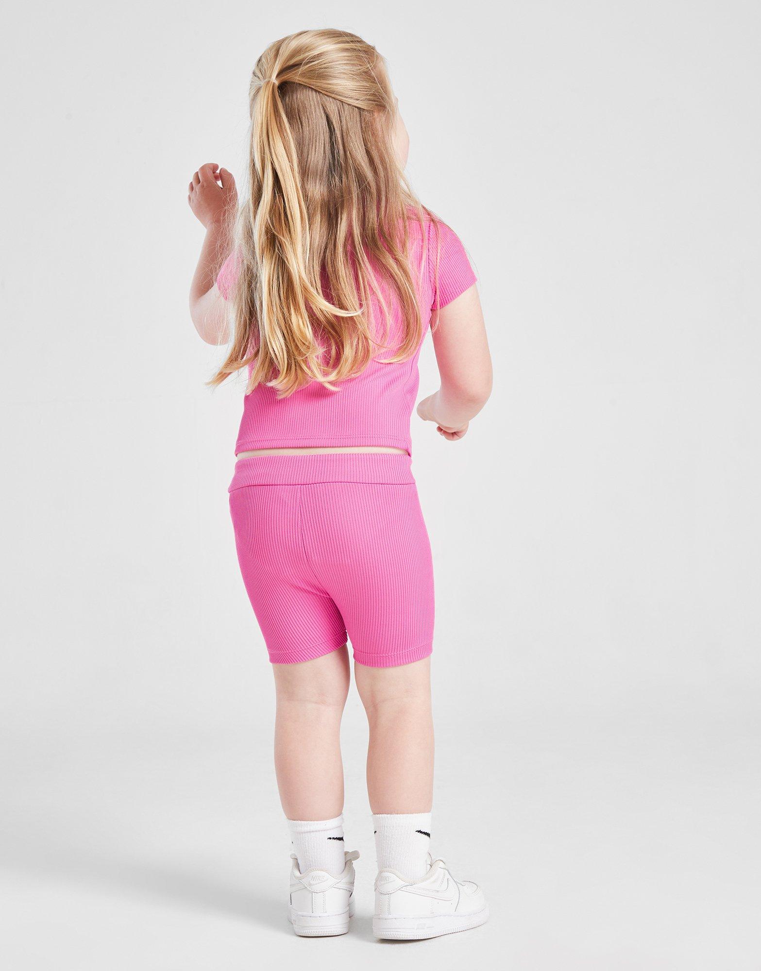 Nike Girls\' Ribbed Crew T-Shirt/Shorts Set Infant
