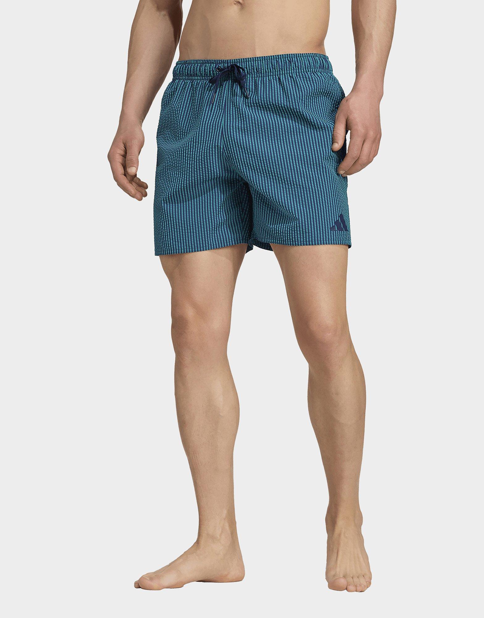 adidas Seersucker Gestreifte Badeshorts 5 Zoll