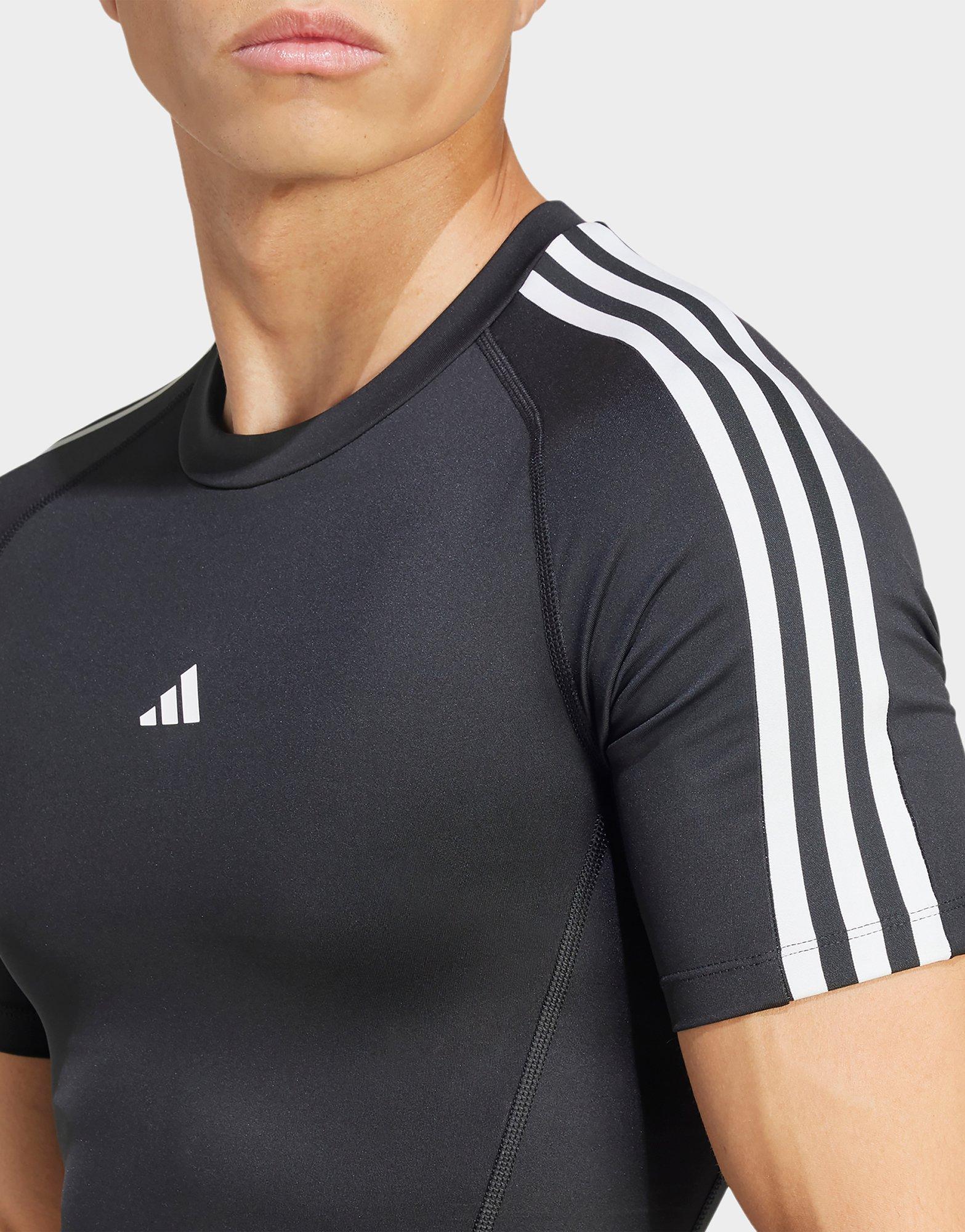adidas TECHFIT Compression Training 3-Streifen T-Shirt