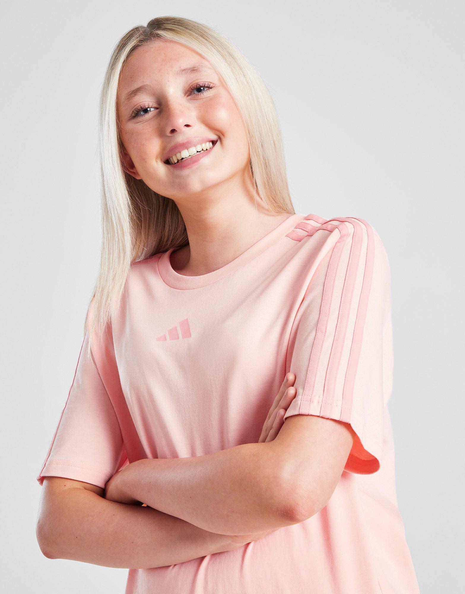 adidas Girls\' 3-Stripes T-Shirt Junior
