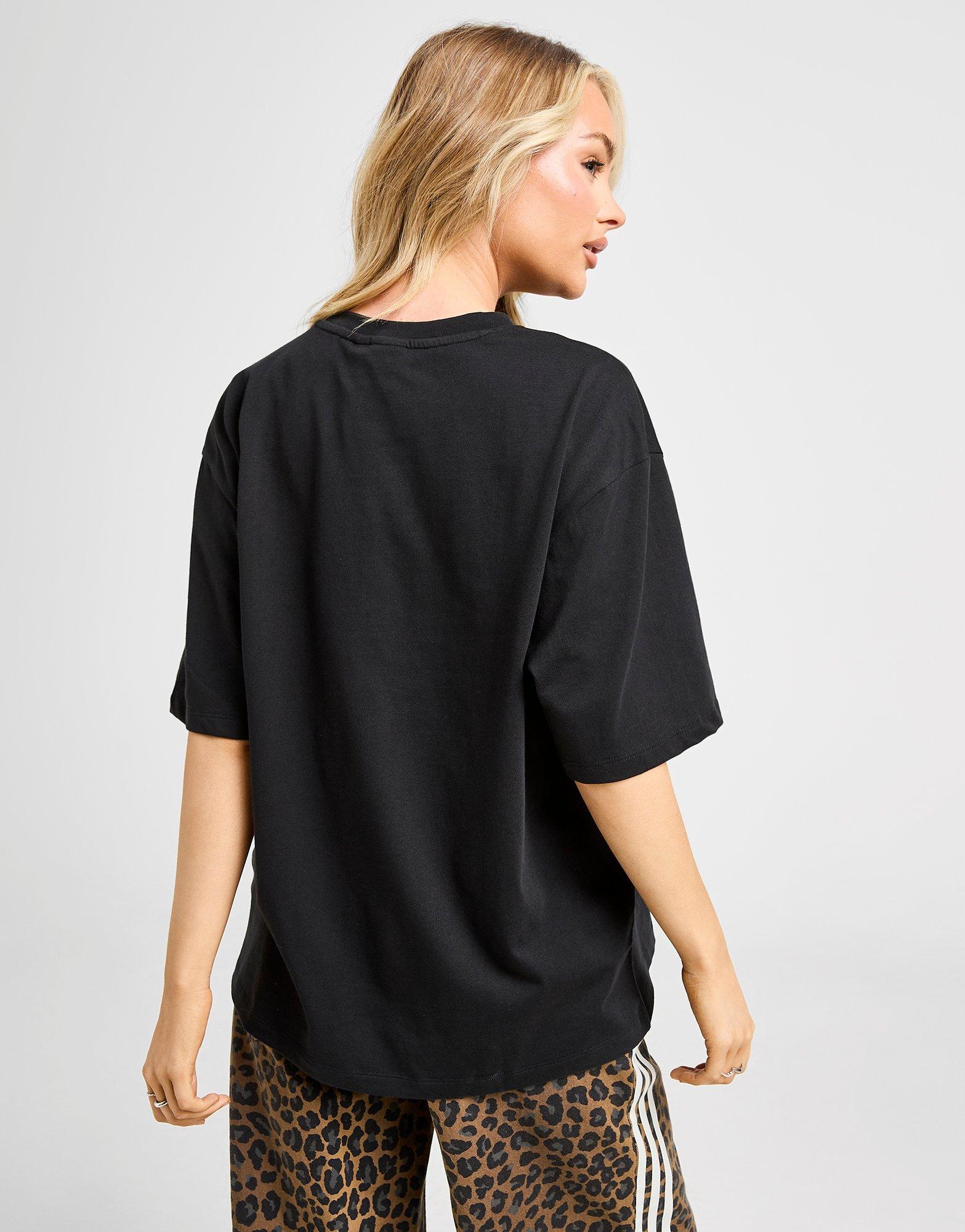 adidas Originals Leopard Print Trefoil Boyfriend T-Shirt